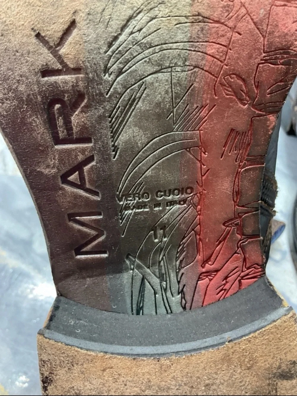Mark Nason Zipper Leather Dragon Boots Made in Italy size 11 - Picture 13 of 13
